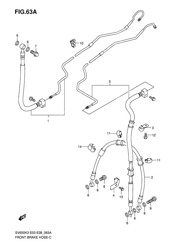 Front brake hose              

                  Sv650ak7/sak7