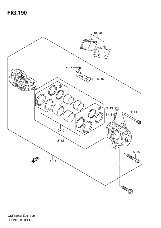 Front caliper              

                  Gsf650ul2 e21
