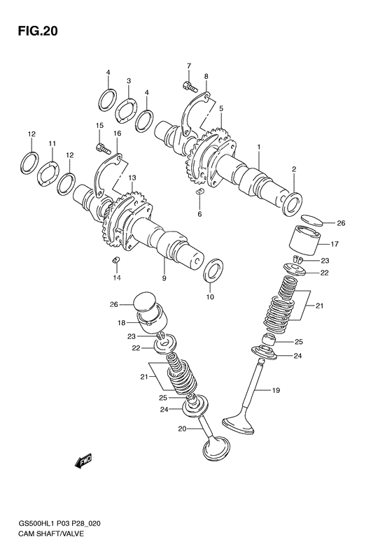 Camshaft - valve