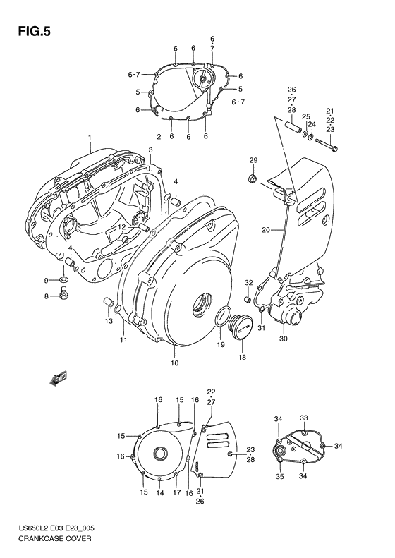 Crankcase cover ass`y (v