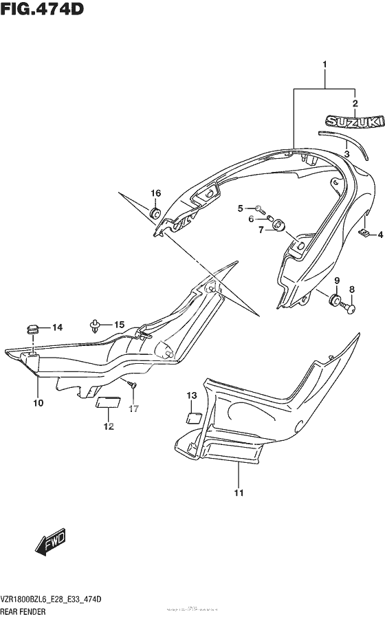 Rear Fender (For Pgz) (Vzr1800Bzl6 E33)