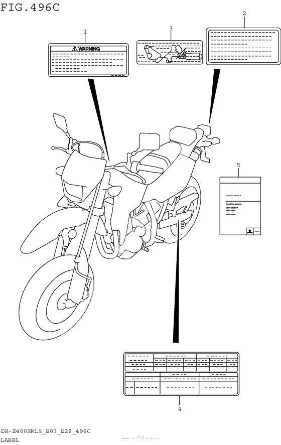 Информационные наклейки (Dr-Z400Sml5 E33)