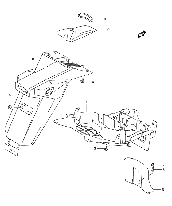 Rear fender              

                  Sv1000s/s1/s2k3