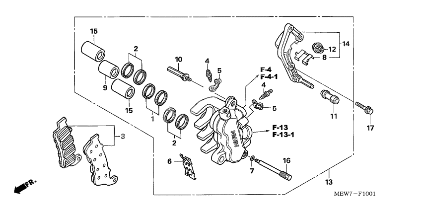 L. front brake caliper