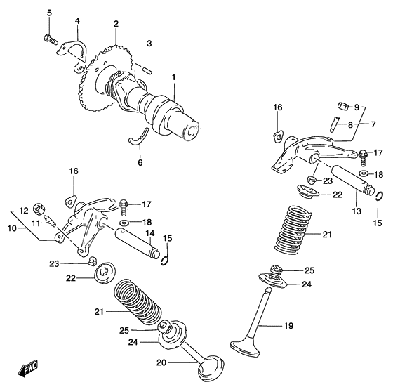 Cam shaft/valve