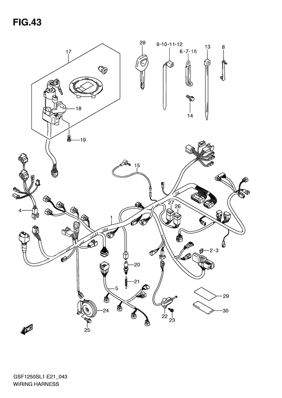 Wiring harness              

                  Gsf1250sl1 e21