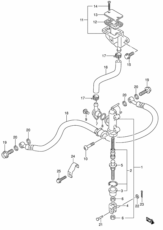 Rear master cylinder