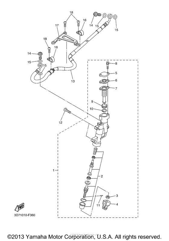 Rear master cylinder