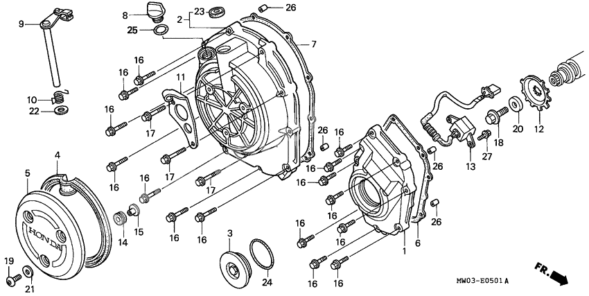 Right crankcase cover              

                  2