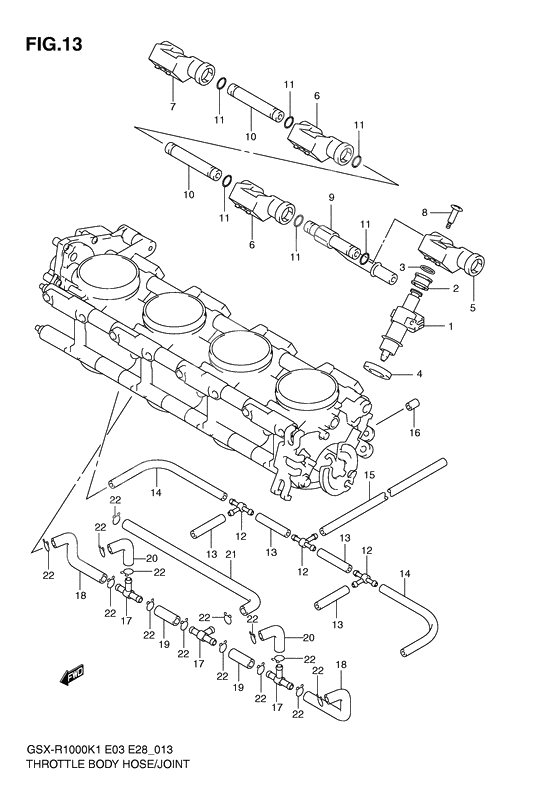 Throttle body hose/joint              

                  Gsx-r1000k1