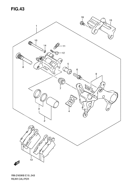 Rear caliper              

                  Rm-z450k8/k9/l0