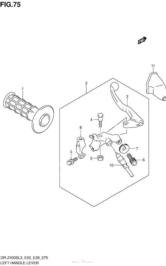 Left Handle Lever (Dr-Z400Sl3 E03)