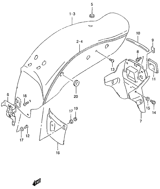 Rear fender              

                  Model w/x