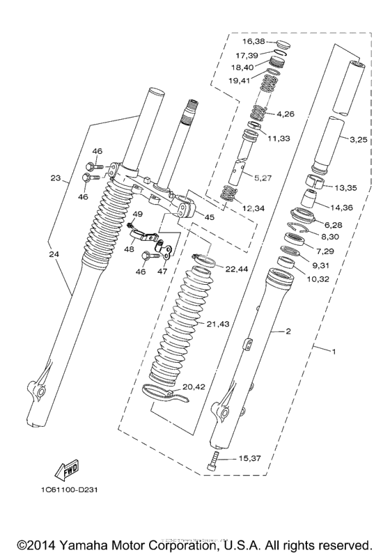Вилка передней оси