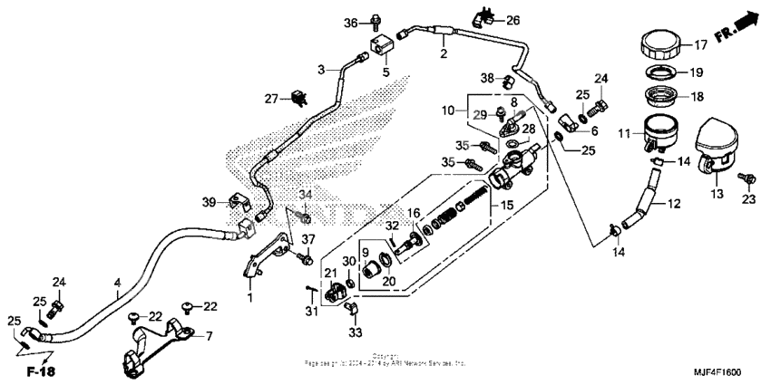 Rear brake master cylinder (1)