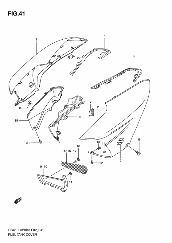 Fuel tank cover              

                  Model k8/k9