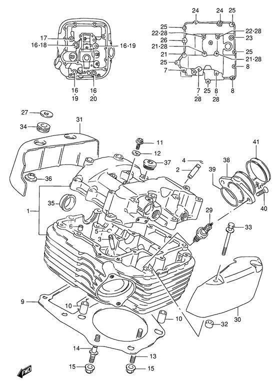 Cylinder head              

                  Rear