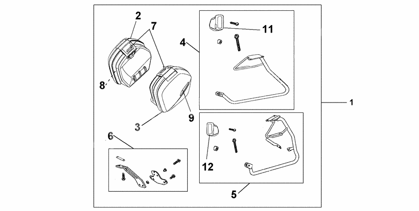 35 litre pannier kit sword silver met