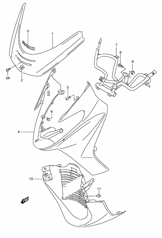 Front leg shield              

                  Model w/x