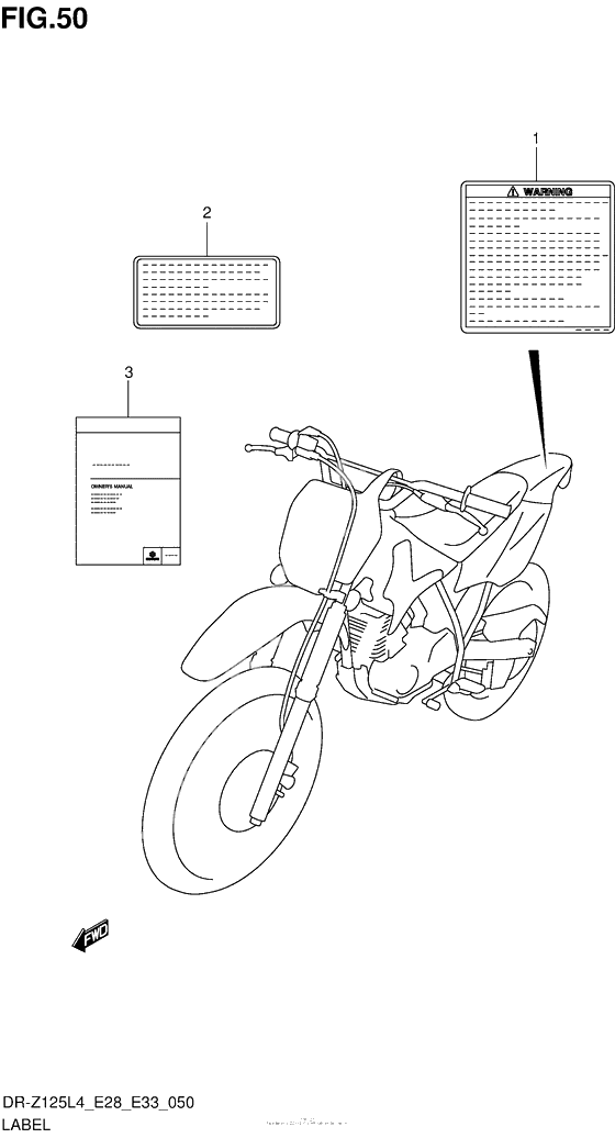 Информационные наклейки (Dr-Z125L4 E33)