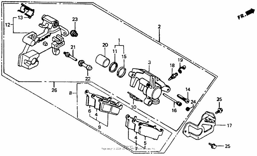 Rear brake caliper 92-95