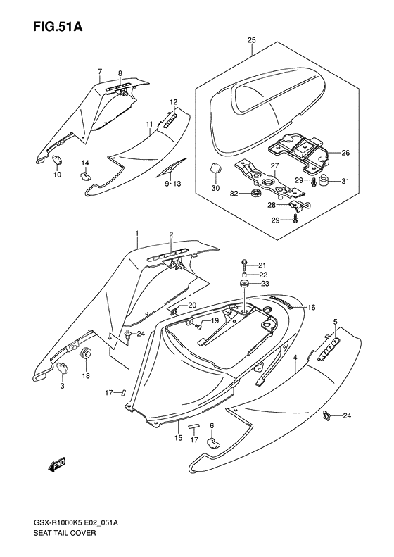 Seat tail cover              

                  Model k6