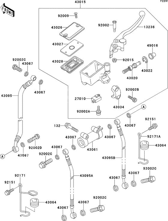 Front master cylinder