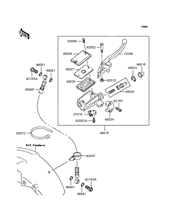 Front master cylinder