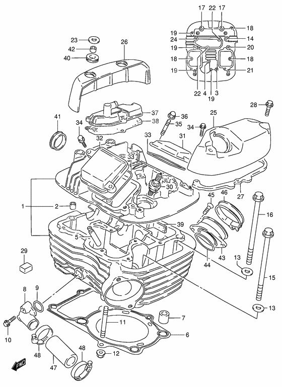 Cylinder head              

                  Rear