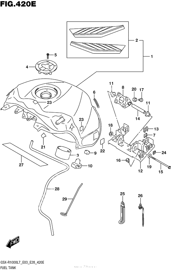 Топливный бак (Gsx-R1000L7 E33) (Ysf)