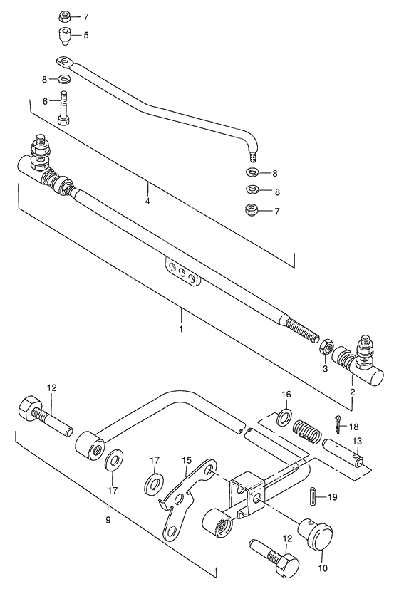 Tie rod linkage spindle zincated yello