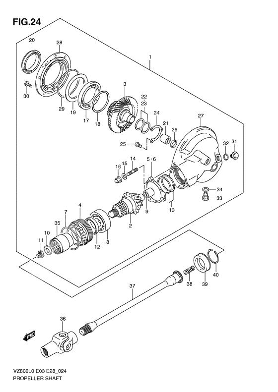 Propeller shaft - final drive gear