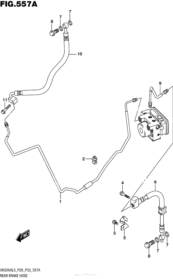 Задний тормозной шланг (Uh200Al5 P28)