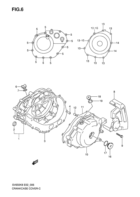 Crankcase cover ass`y (v