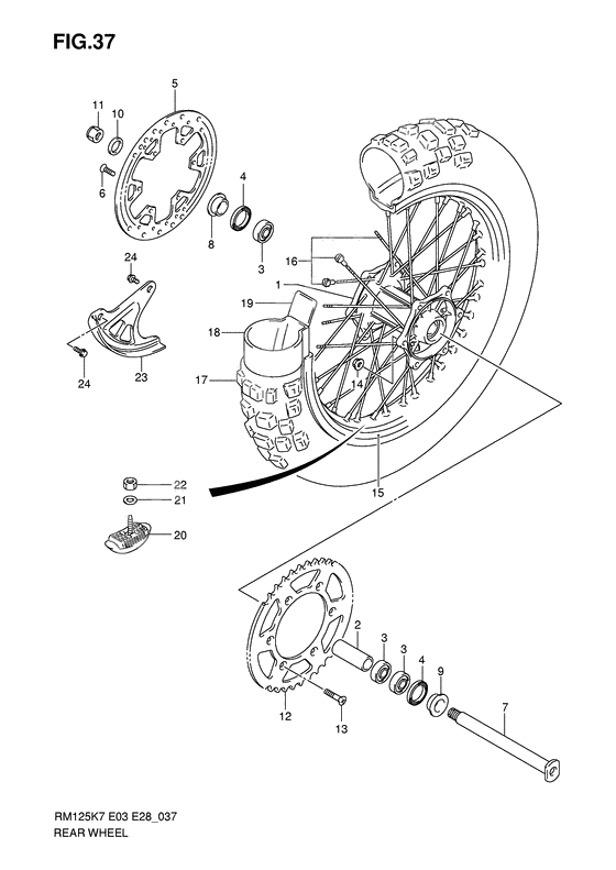 Rear wheel complete assy