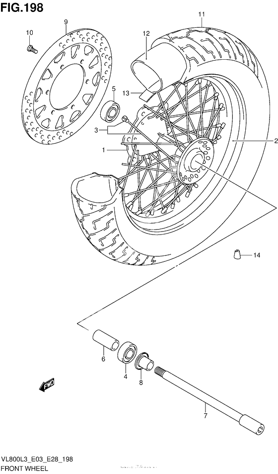 Переднее колесо (Vl800Tl3 E28)