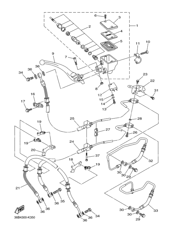 Передний тормозной цилиндр