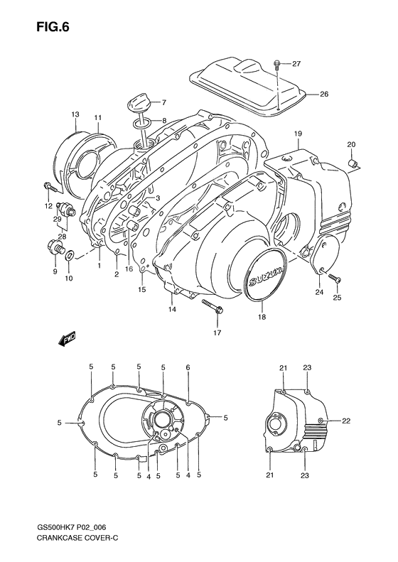 Crankcase cover ass`y (v