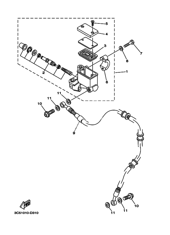 Передний тормозной цилиндр
