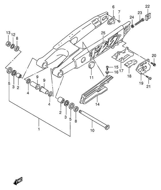 Rear swinging arm              

                  Model v