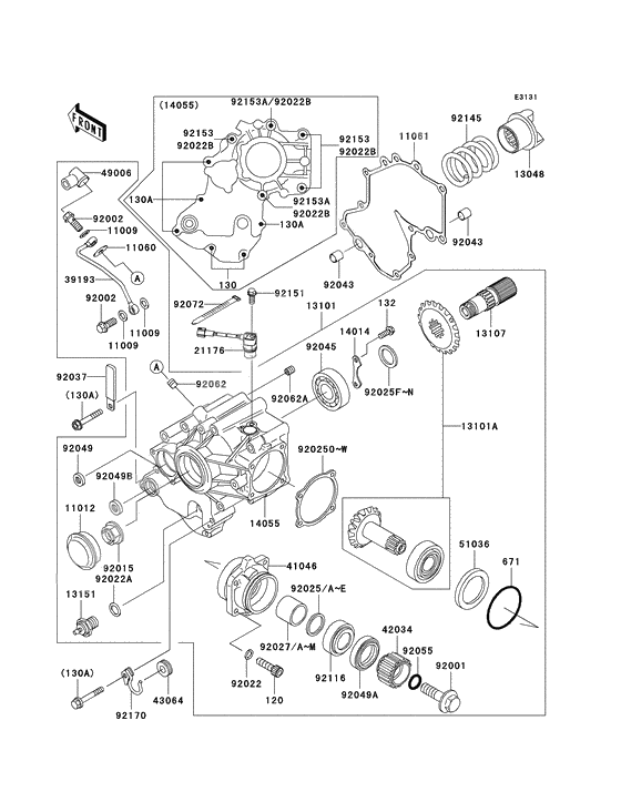 Front bevel gear