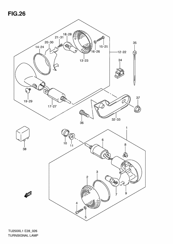 Turnsignal front & rear lamp