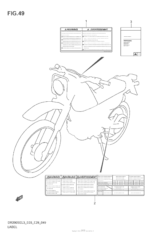 Информационные наклейки (Dr200Sel3 E28)