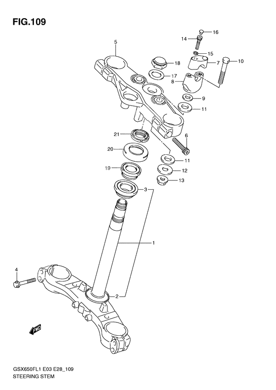 Steering stem              

                  Gsx650fal1 e33
