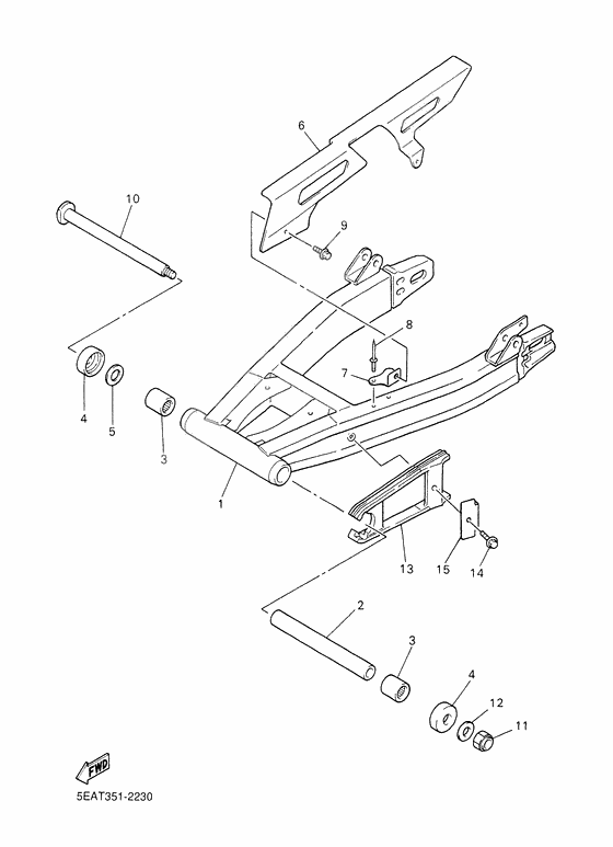 Hinterradschwinge. aufhang.