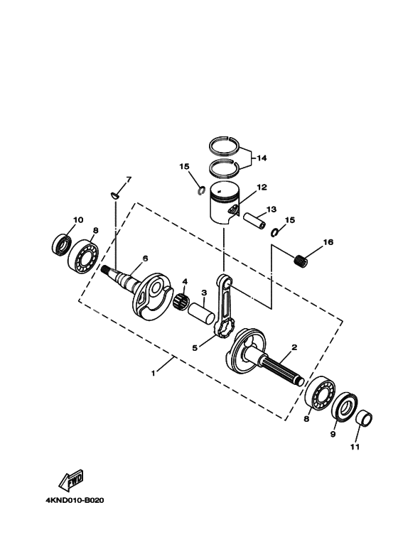 Crankshaft, piston