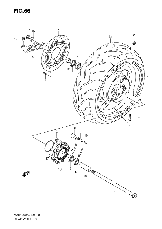 Rear wheel complete assy              

                  Vzr1800k6/u2k6/k7/u2k7/zk7/zu2k7/nk8/nu2k8