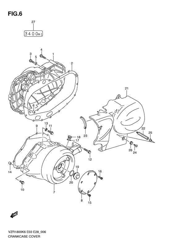 Crankcase cover ass`y (v              

                  Model k6/k7