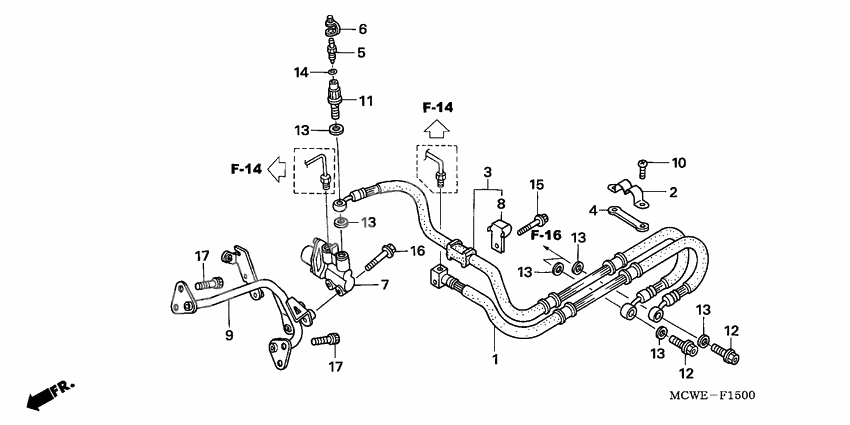 Rear brake hose              

                  VFR800
