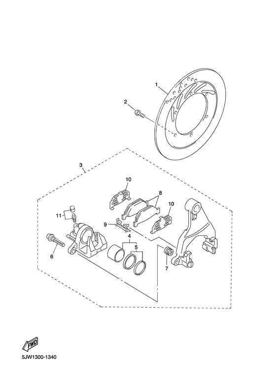 Hinterrad bremssattel